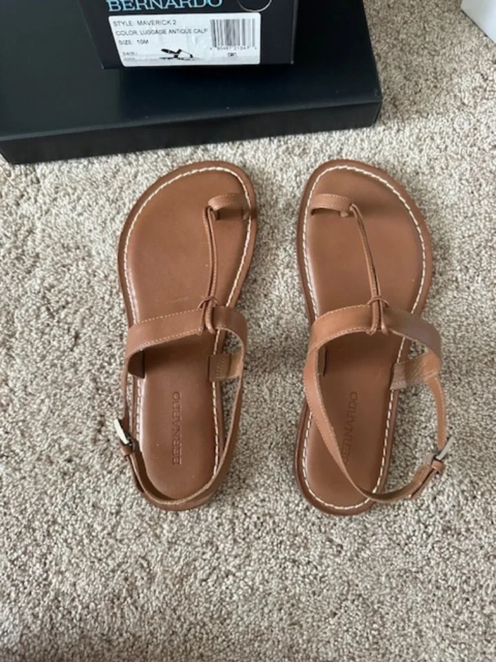 Bernardo Maverick 2 Luggage Antique Calf Color Sandals Size 10M